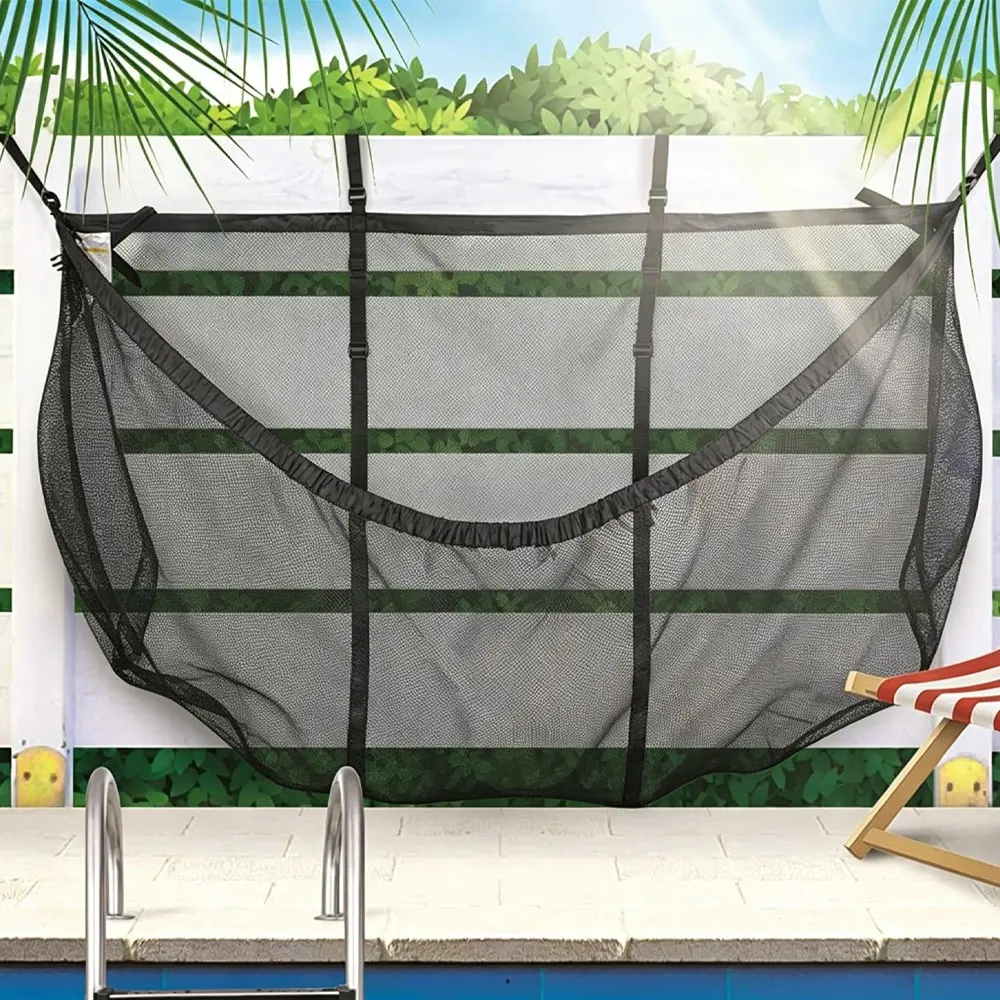 Over-the-Wall Mesh Pool Storage Bag - Large Hanging Organizer for Pool Essentials, Pool Toys, Floats & Accessories (Keeps Items Dry!) Hangable Multifunctional Storage Bag