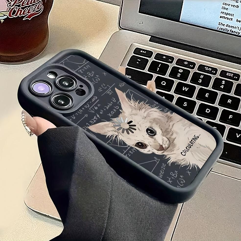 Thinking Cat Shock-Absorbing Black Matte All-Inclusive Anti-Fall Mobile Phone Case Suitable for Apple 17PROMAX/16PLUS/16PRO/16/15PROMAX/15PLUS/15PRO/15/14PROMAX/14PLUS/14PRO/14/13PROMAX/13PRO/13/12PROMAX/12PRO/12 11PROMAX/11PRO/11/XSMAX/XR/XS/7 #   8PLUS/