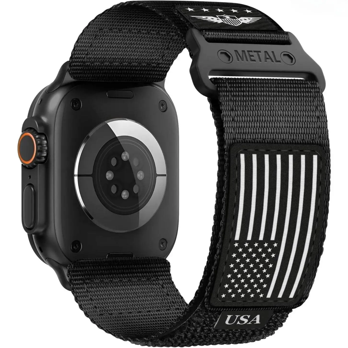 2026 New Rugged Nylon  Band, Compatible with Ultra 2/Ultra 3, Series 11/10/9/8/7/6/5/4/3 & SE, Soft Woven Star-Stripes Flag Wrist Strap for Men, Fits 49mm 46mm 45mm 44mm 42mm iWatch