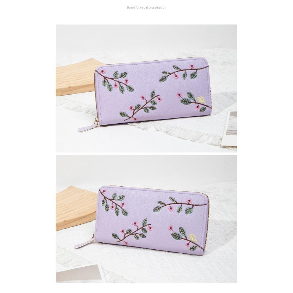 2026 Women’s Embroidered Floral Wallet – Multi-Card Organizer & Fashion Clutch Purse