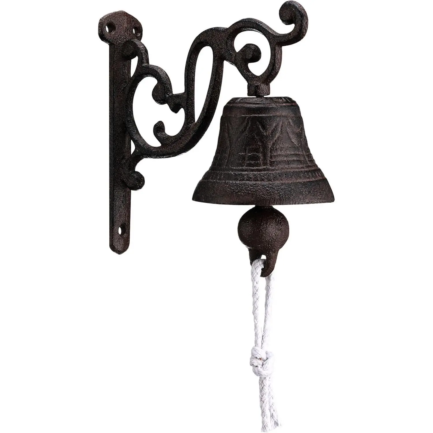 Blulu Large Heavy Duty Cast Iron Wall Mounted Hanging Bell, Rustic Vintage Classic Doorbell with Clear Sound for Outdoor Dinner, Front Door, Garden & Home Decor