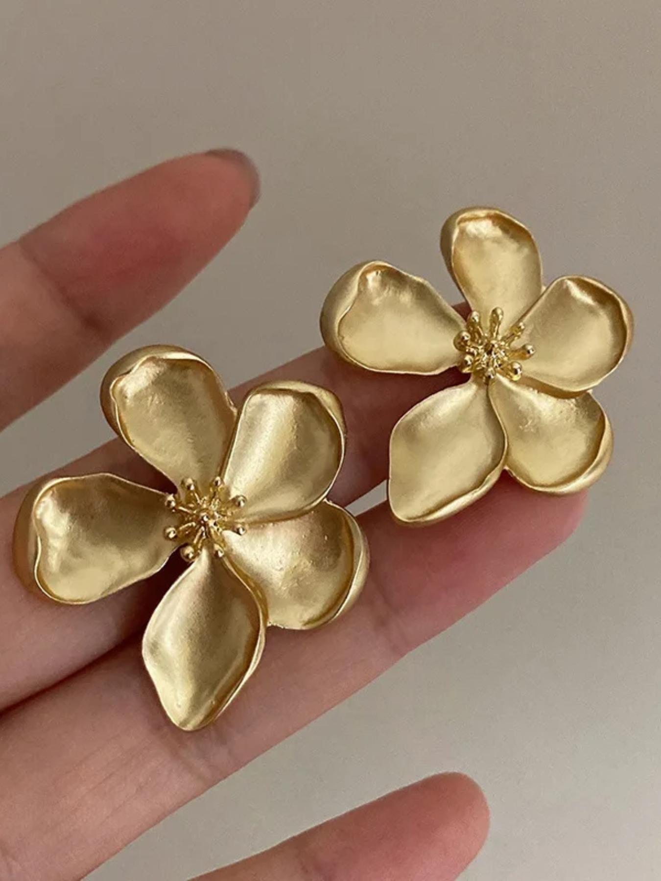 Vintage Flower Design Stud Earrings, High Quality Earrings, Fashionable Jewelry for Women, Daily Clothing Decor, Trendy All-match & Exquisite Jewelry for Birthday Gift