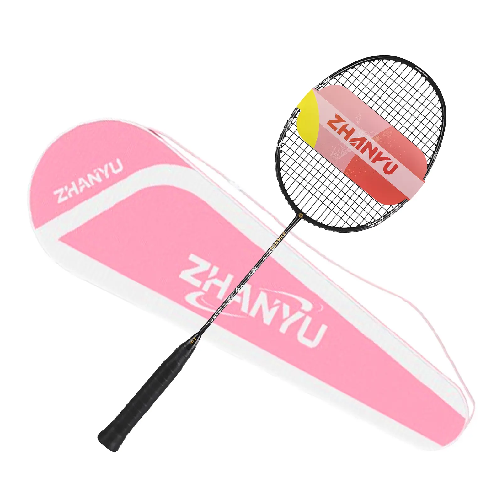 Professional All-Carbon Fiber Badminton Racket - 75g Lightweight, 67.5cm Length, Fluid Frame, Fast Rebound, Offense-Defense Versatile, 1-Piece Molded, Durable Single Racket with Ball Bag