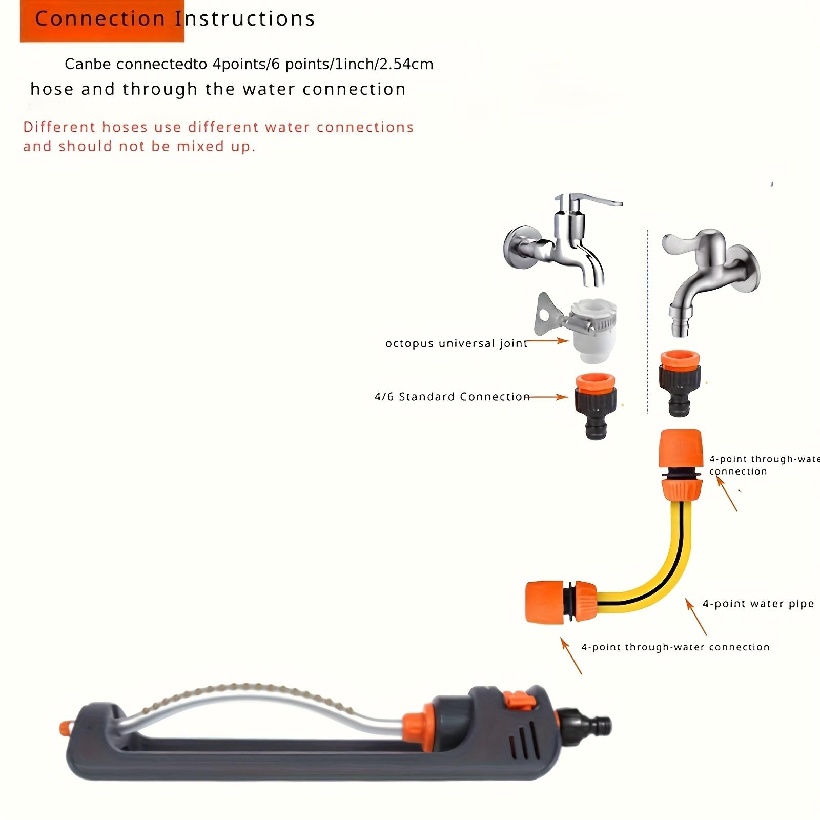 Automatic Oscillating Sprinkler with 19 Hole Adjustable Watering System – Lawn and Garden Sprinkler with Universal Hose Connector, Even Coverage for Yard, Patio, Grass, Durable Plastic, No Battery Required, Easy Setup Outdoor Watering Tool