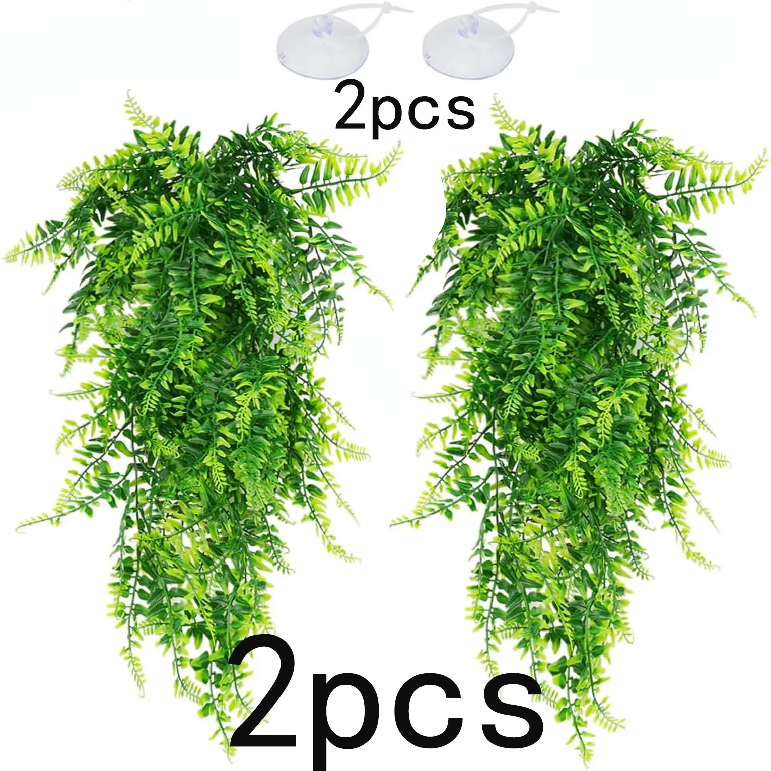 4 Pcs Reptile Plants Hanging Plant, Artificial Leaves Reptile Hide with Suction Cup, Reptile Tank Accessories Supplies for Bearded Dragon Lizard Snake Geckos Chameleon