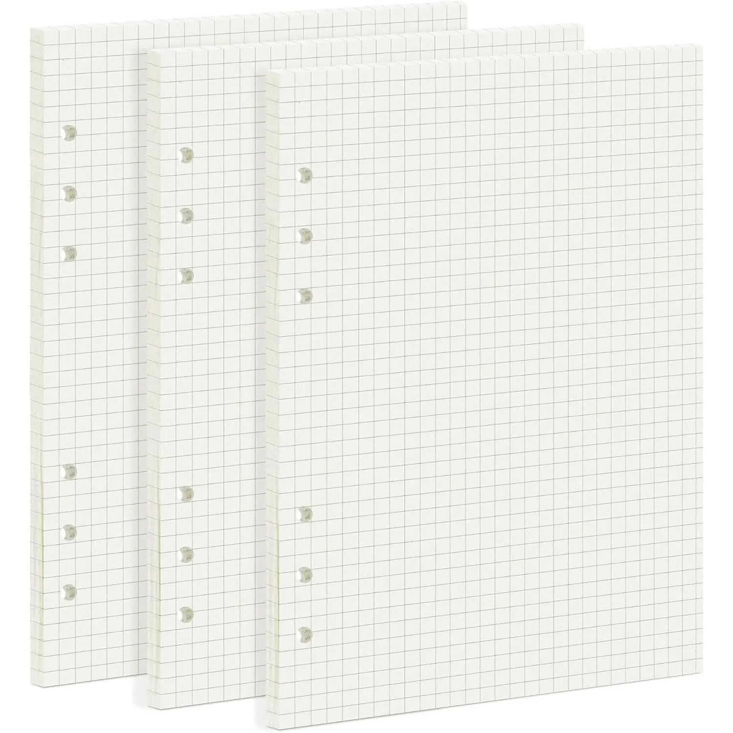 135 Sheets Planner Refill Paper, 210x142mm, 5mm Squared Inserts Paper A5 6 Holes Binder Grid Notepaper for Filofax  Journals Diary