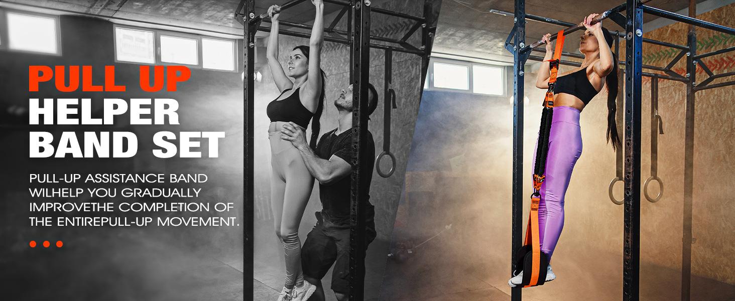 Two Foots Pull Up Assistance Bands, Heavy Duty Resistance Band for Pull Up Bar, Adjustable Weight/Size with Fabric Feet/Knee Rest, Bands for Pull Up Assist for Strength Training, Pull Up, Home Gym Fitness Exercise Strength Training Two Foots Pull Up Assistance Bands, Heavy Duty Resistance Band for Pull Up Bar, Adjustable Weight/Size with Fabric Feet/Knee Rest, Bands for Pull Up Assist for Strength Training, Pull Up, Home Gym Fitness Exercise Strength Training