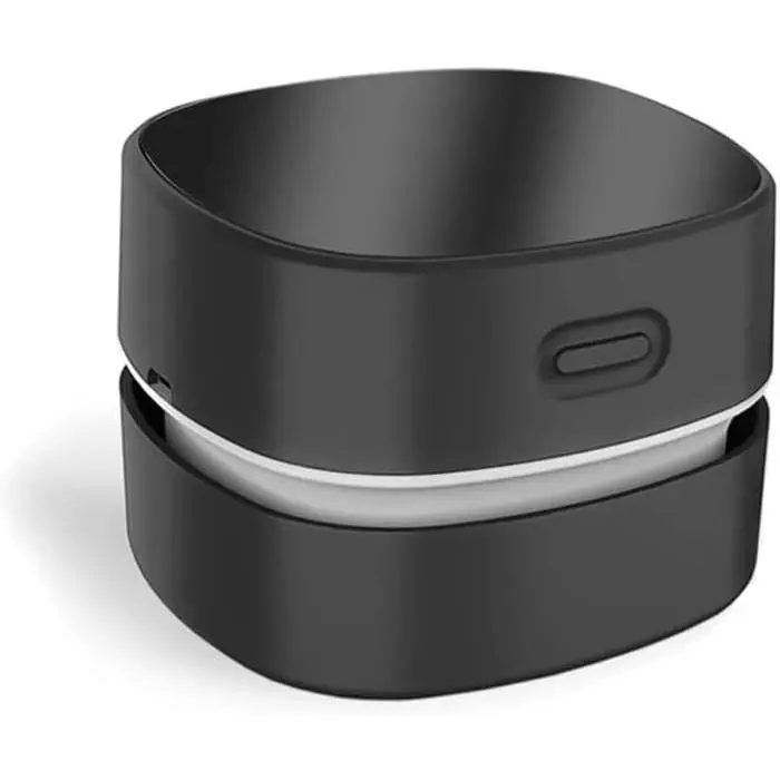 Cordless Rechargeable Desktop Vacuum Cleaner - Mini USB-Charging Table Sweeper with Handle, 400 Mins High Endurance, 360° Rotatable, Portable for Cleaning Hairs, Crumbs, Computer Keyboard (Black, Includes Charging Cable, Gift), Brush