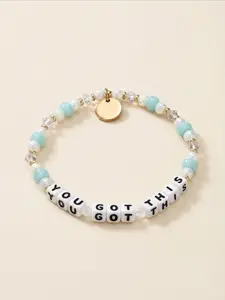 You Got This Beaded Letter Bracelet, Faith & Hope Reminder Bracelet, Adjustable Elastic String with Inspirational Message, Unique Encouragement Gift for Daily Motivation