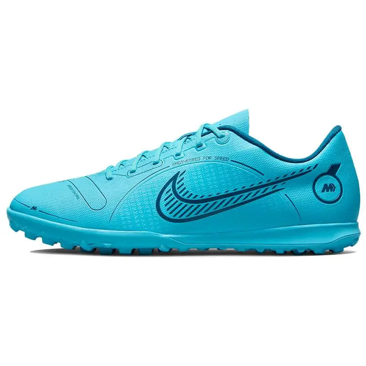 Nike Mercurial Vapor 14 Club TF Soccer Cleats for Men – Blue Round-Toe Lace-Up Artificial Turf Shoes Verifiable, with credentials and supporting global authentication