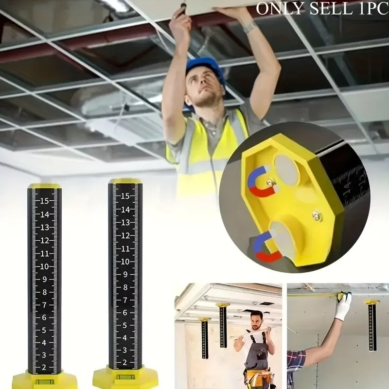 Magnetic Level Measuring Ruler with Scale, High Precision Bubble Level, Woodworking Decoration, Hanging Installation, Height Measurement Tool