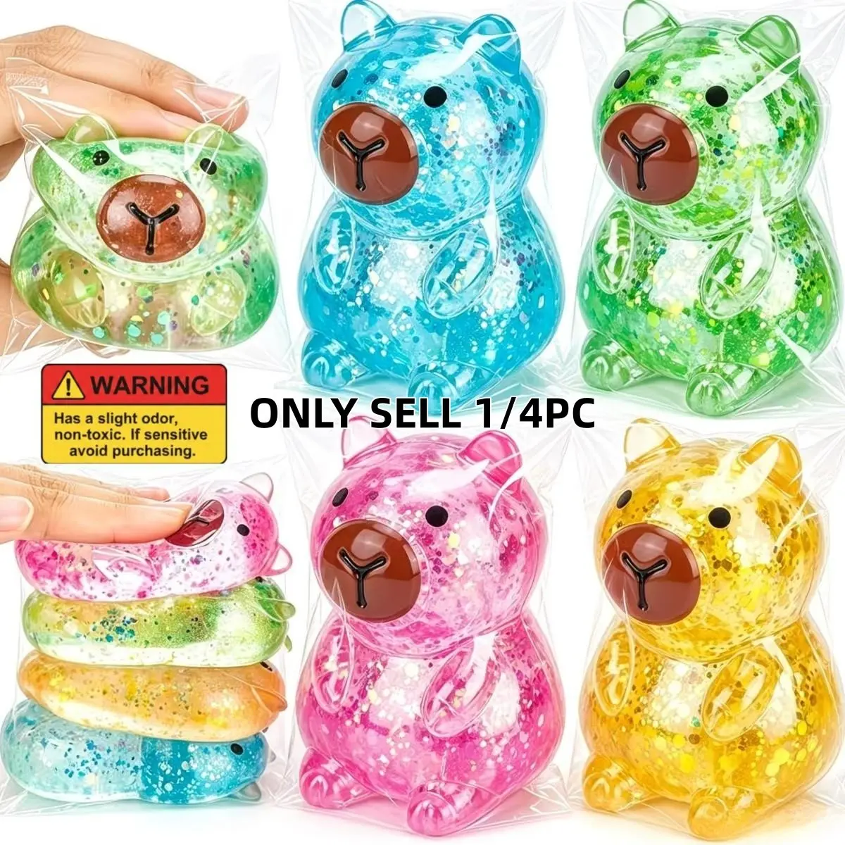 Maltose Texture Capybara Soft Squishy, Cute Squishy, Simulated Food Slow Rebound Stress Relief Ornament, Portable Desktop Sensory Decor for Halloween, Christmas & Thanksgiving