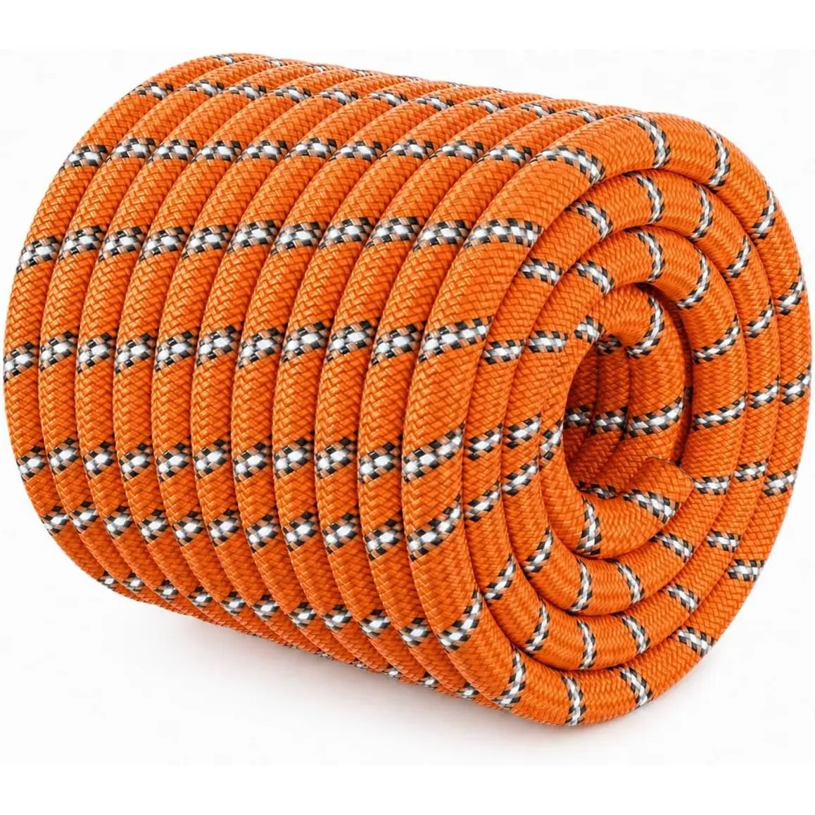 Double Braided Arborist Rigging Rope - 1/2 in X 100 ft 48 Strands Rappelling Outdoor Pulling Heavy Duty Polyester Bull Rope for Swing Tree Work Camping Rescue Hiking Logging - Orange