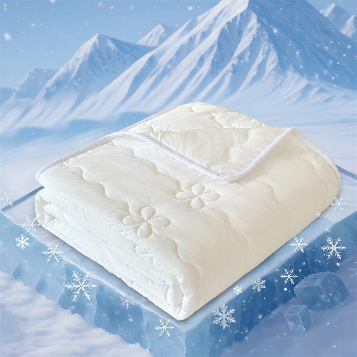 Solid Color Cooling Comforter, 1 Count Soft Breathable Skin-friendly Cooling Comforter, Cool Bedding for Home Office Use in Summer, Breathable Duvet Set, Lightweight Duvet, Machine Washable Duvet