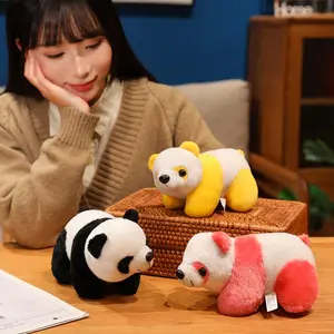 Panda Plush Toy Doll Internet Celebrity Tilted Neck Adorable Children's Toy Lying Bear Doll Birthday Gift