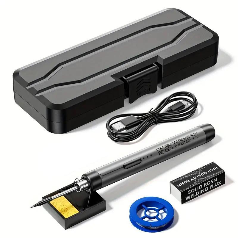 USB Or Battery Dual-use Soldering Iron, 3-speed Temperature Adjustable Soldering Iron with Storage Box, Soldering Iron Tool Kit for Home & Office