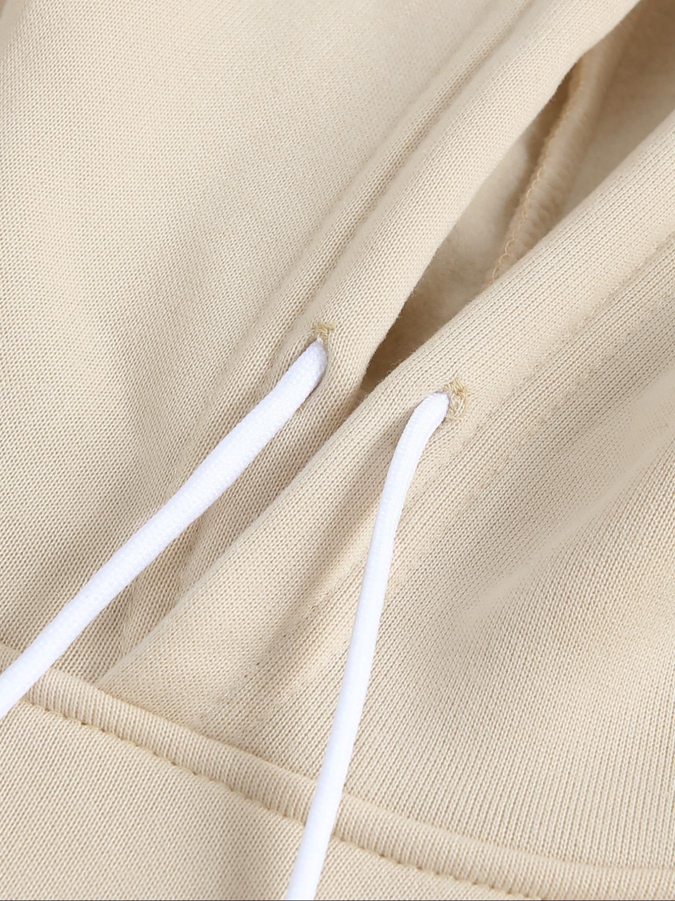 Men's Cartoon Cat & Letter Print Drawstring Thermal Lined Hoodie, Casual Regular Fit Long Sleeve Pocket Hooded Sweatshirt for Fall & Winter, Men's Clothes for Daily Wear