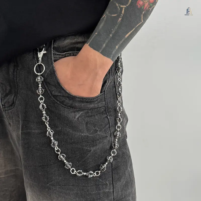 Metal Pants Chain, Trendy Punk Waist Chain, Hip Hop Rock Layering Belt Chain, Unisex Versatile Street Accessory for Daily Outfit Party Styling