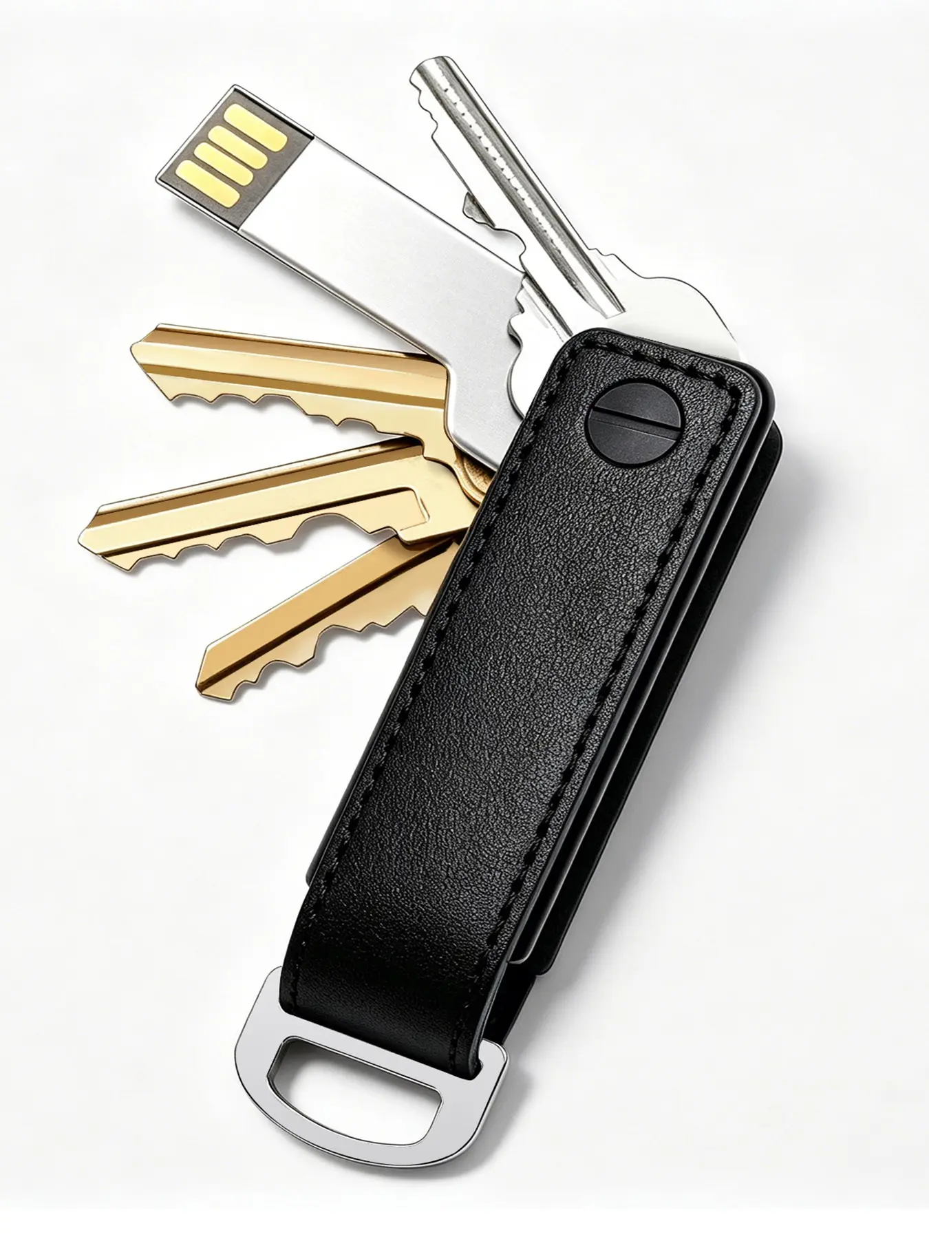 Aluminum Alloy Key Organizer Keychain, Compact Silent Anti-Scratch Home Door Key Holder, Portable Key Clip, Efficient Key Management Solution