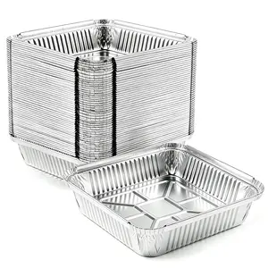 Aluminum Pans 8x8 inch-50 Pack Disposable Foil Pans, Square Aluminum Baking Cake Pans,Roasting Trays Disposable Food Containers Great for for Baking, Cooking, Heating, Storing, Prepping Food