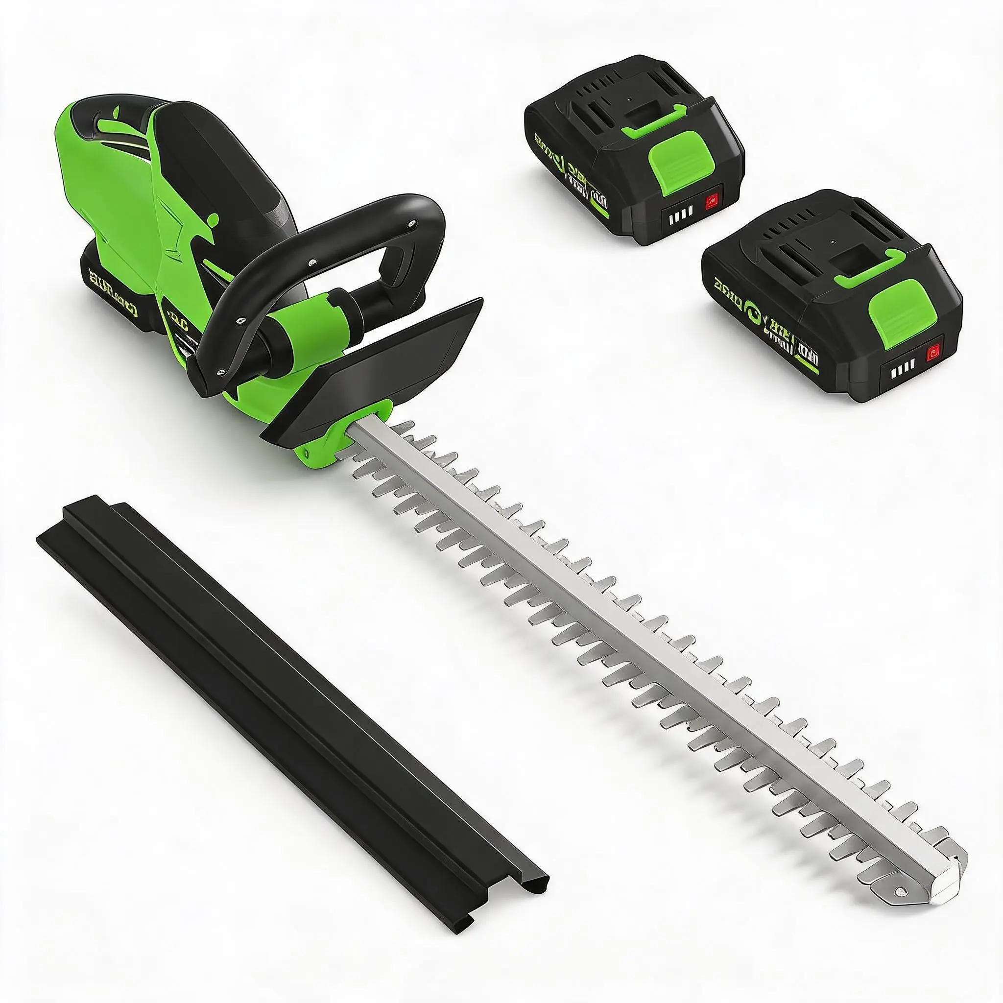 Garvee 20V 22.4-Inch Cordless Hedge Trimmer, Electric Dual Action Blades Bush & Shrub Cutter with 2x2.0Ah Batteries & Charger, 3000RPM 180° Rotating Head, Lightweight Garden Lawn Trimming Tool