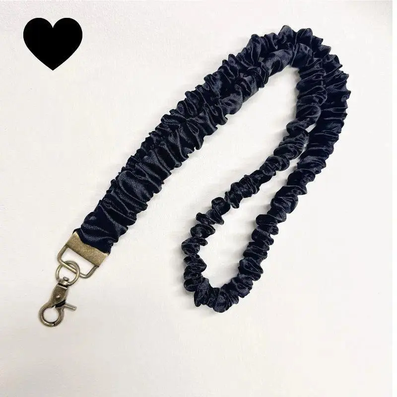 Scrunchie Lanyard ID Badge Holder - Stretchy Hypoallergenic Fabric, Rotatable Clasp, 17.5"-30" Expandable, Hands-Free, for Nurses, Work-Travel, Id Tag, Phones, Keys (Sports Headband Accessory), Lanyard For Id Badge