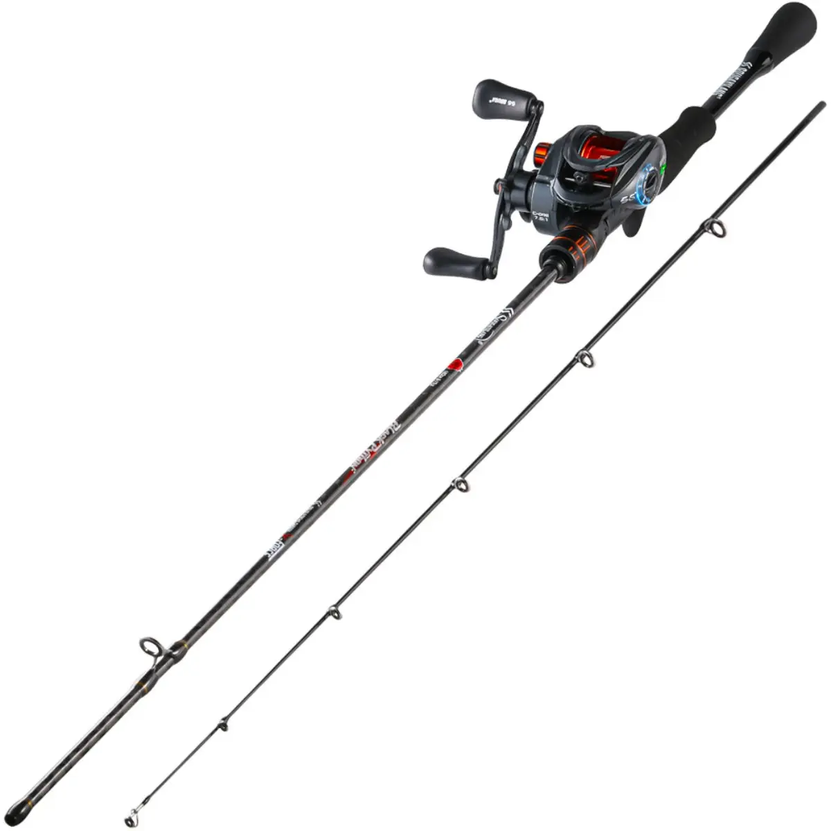 Fishing Rod Combos 2 Pieces  M Power Travel Fishing Rod 4+1BB Baitcasting Fishing Reel  7.2:1 Gear Ratio DC Baitcaster Reel Smooth and Sensitive Fishing Reel for Freshwater Saltwater Fishing