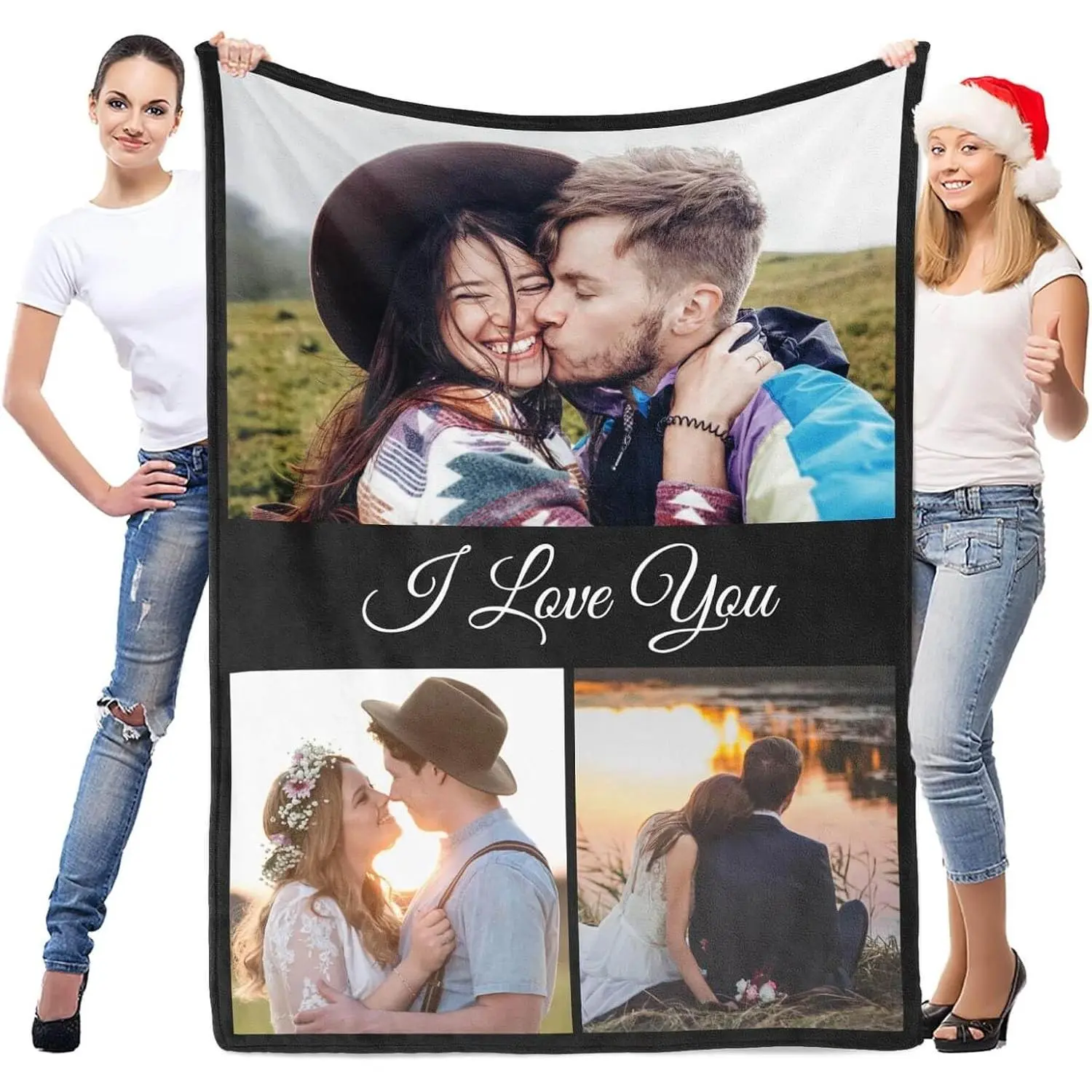Custom Blankets with Photo, Personalized Blankets, Customized Photo Blanket, Custom Picture Blanket, Personalized Anniversary Couple Gifts for Women Men Her Him Girlfriend Boyfriend warm flannel