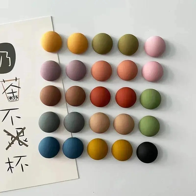 10pcs Cartoon Frosted Circle Iron Metal Magnetic Fridge Magnets - Nordic Personalized Home Decor for Whiteboard, Photo Message Board, Door, Home Supplies