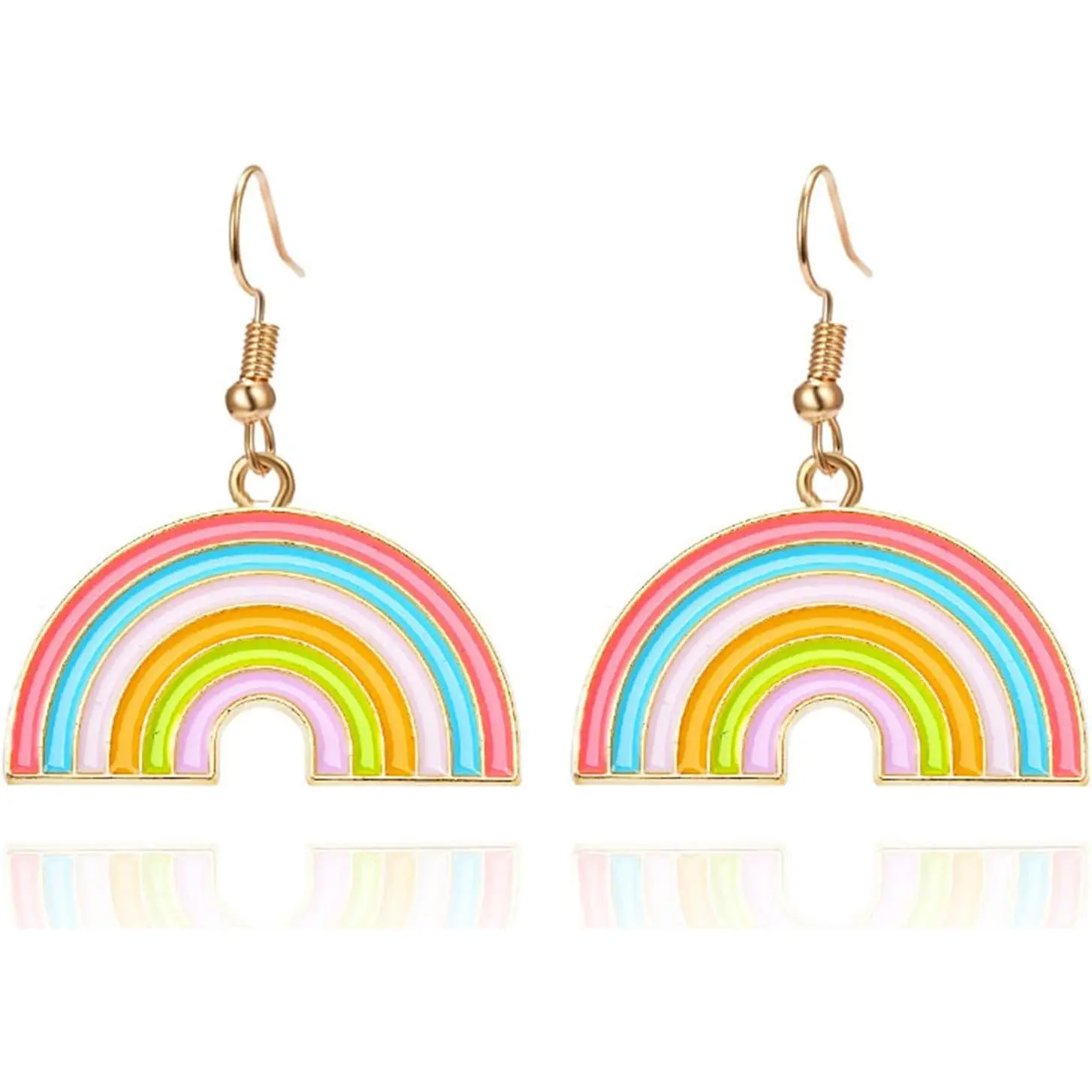 Rainbow LGBT Pride Earrings for Women  Enamel Colorful Rainbow Shaped Earrings Dangle Gay and Lesbian Earrings  Gifts