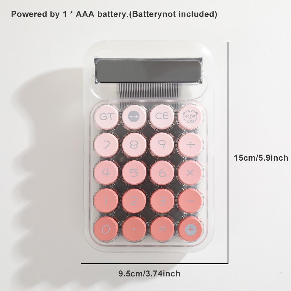 Circular Mechanical Desktop Calculator, Calculator with Display, 1 Count Battery Powered Calculator without Battery, Accounting Supplies for School Student Office