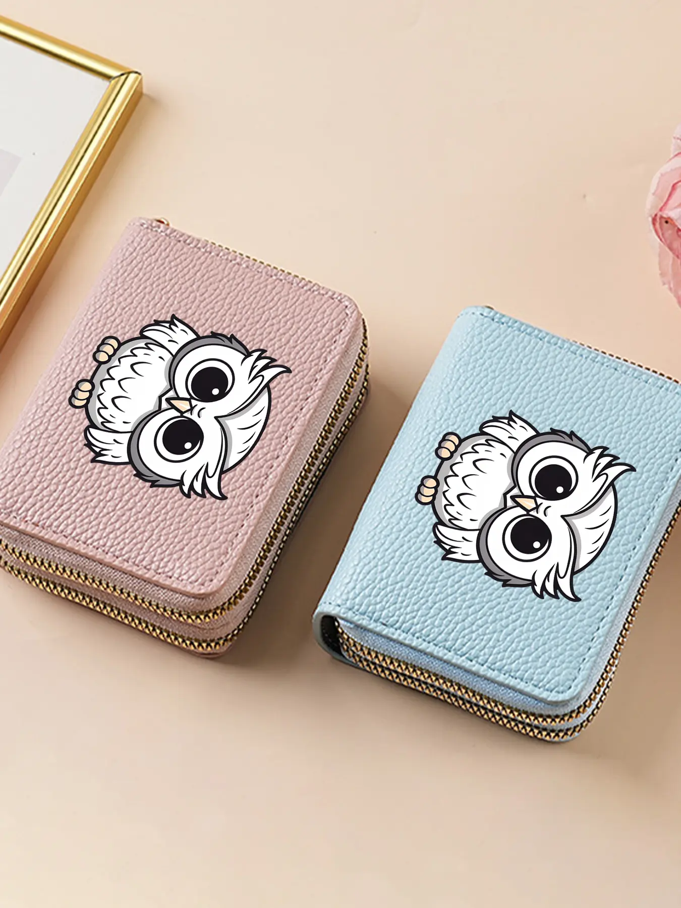 Cute Owl Pattern Wallets, Double‑zipper Wallets, Multi‑card‑slot Card Holders, Compact and Portable Wallets, Car Key Pouches, Double‑layer Separate Compartments, Daily Commuting Accessories, Zipper Closure, Perfect Halloween Gifts.