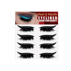 West&Month  European And American 4 Pairs Of Eyelash Eyeliner Stickers, Glue-Free Self-Adhesive Gel Strips, Curling False Eyelashes kavi lashes