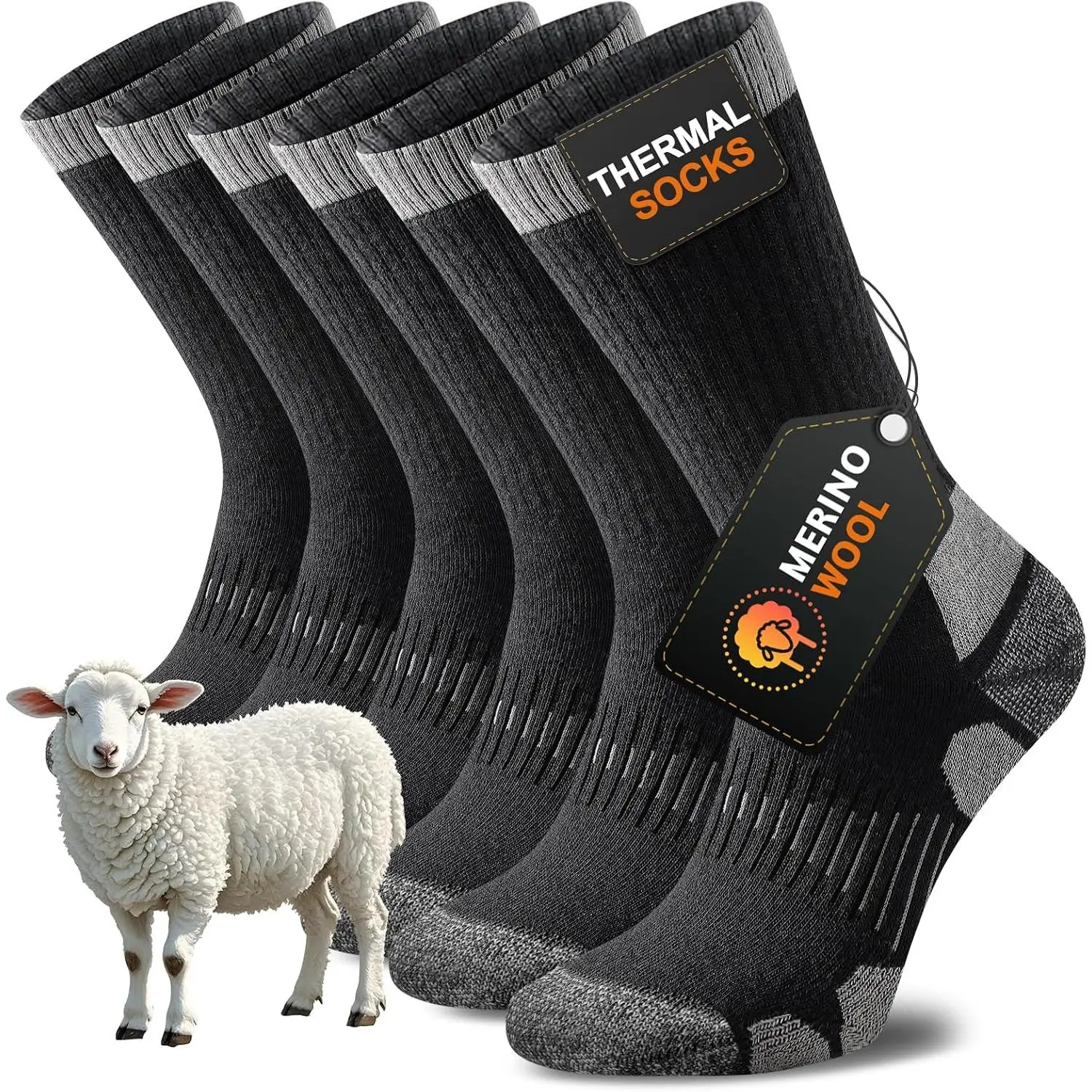 Merino Wool Socks for Men & Women, Thermal Winter Crew Warm Socks Merino Wool Socks for Men & Women, Thermal Winter Crew Warm Socks