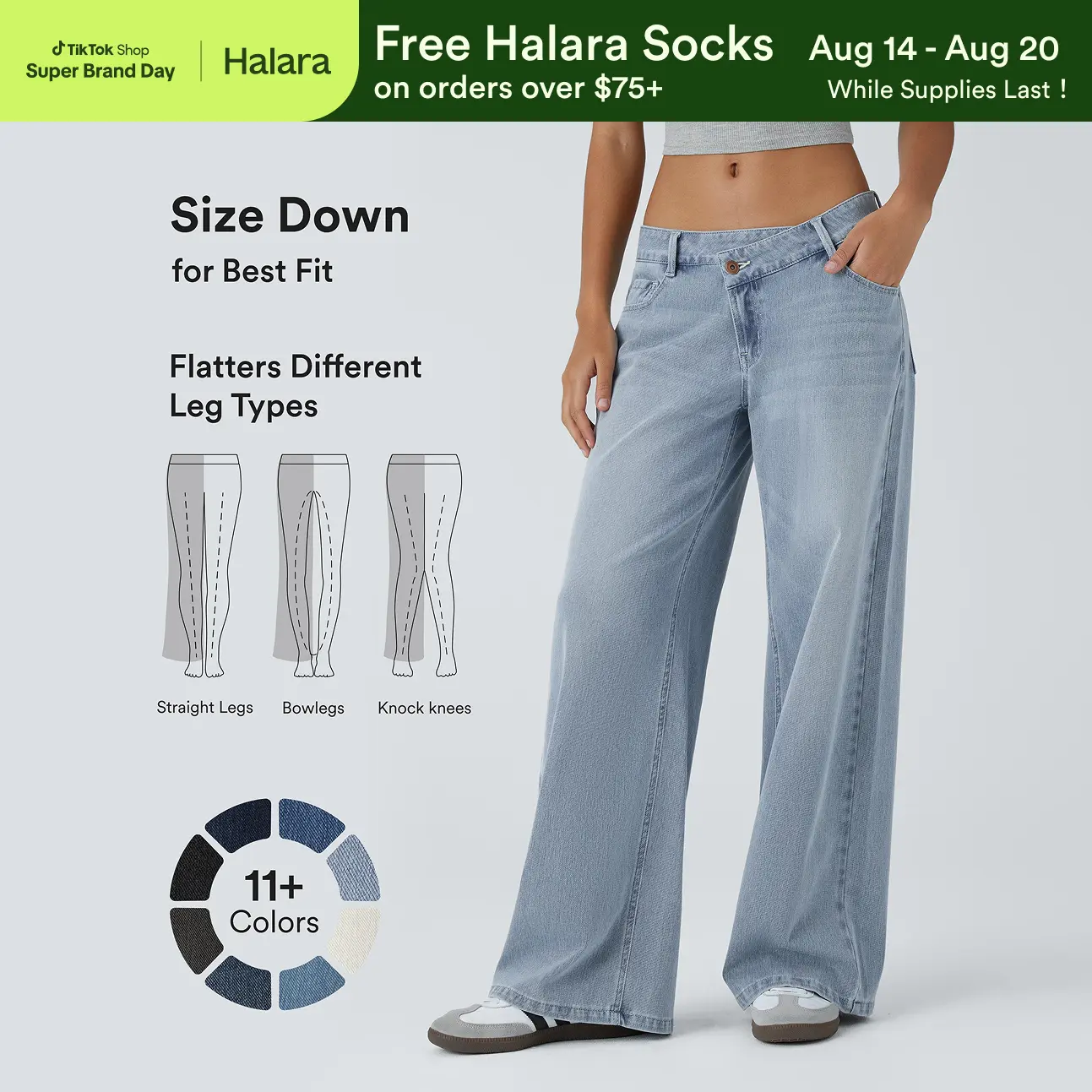 【Creator‘s Pick】Halara Flex Asymmetric Low Rise Zipper Pockets Baggy Wide Leg Washed Casual Jeans #SwimWeek 【Creator‘s Pick】Halara Flex Asymmetric Low Rise Zipper Pockets Baggy Wide Leg Washed Casual Jeans #SwimWeek