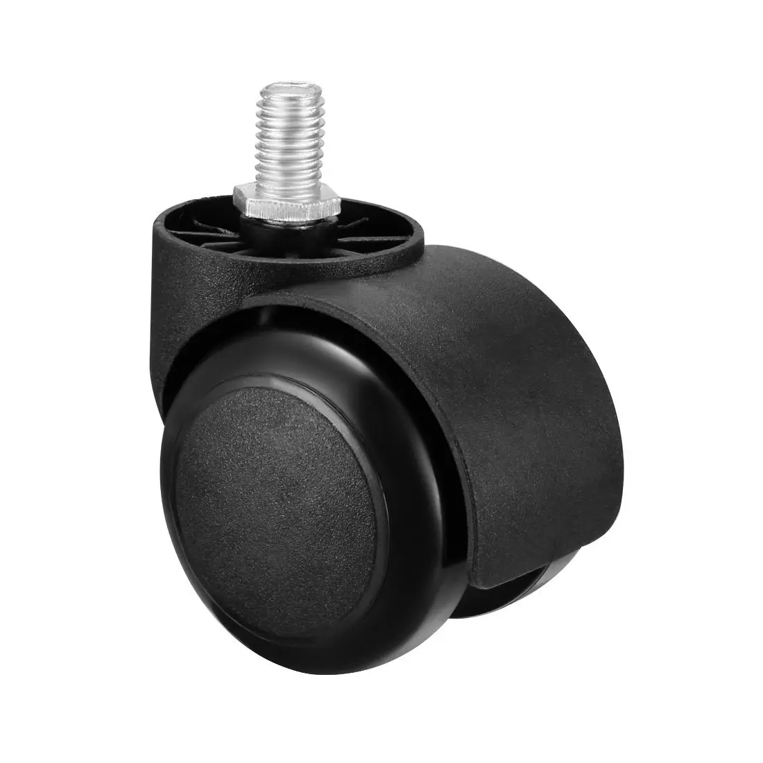 Office Chair Casters Wheels 2 Inch PU  Wheel M10x14mm Threaded Stem Swivel Caster Black