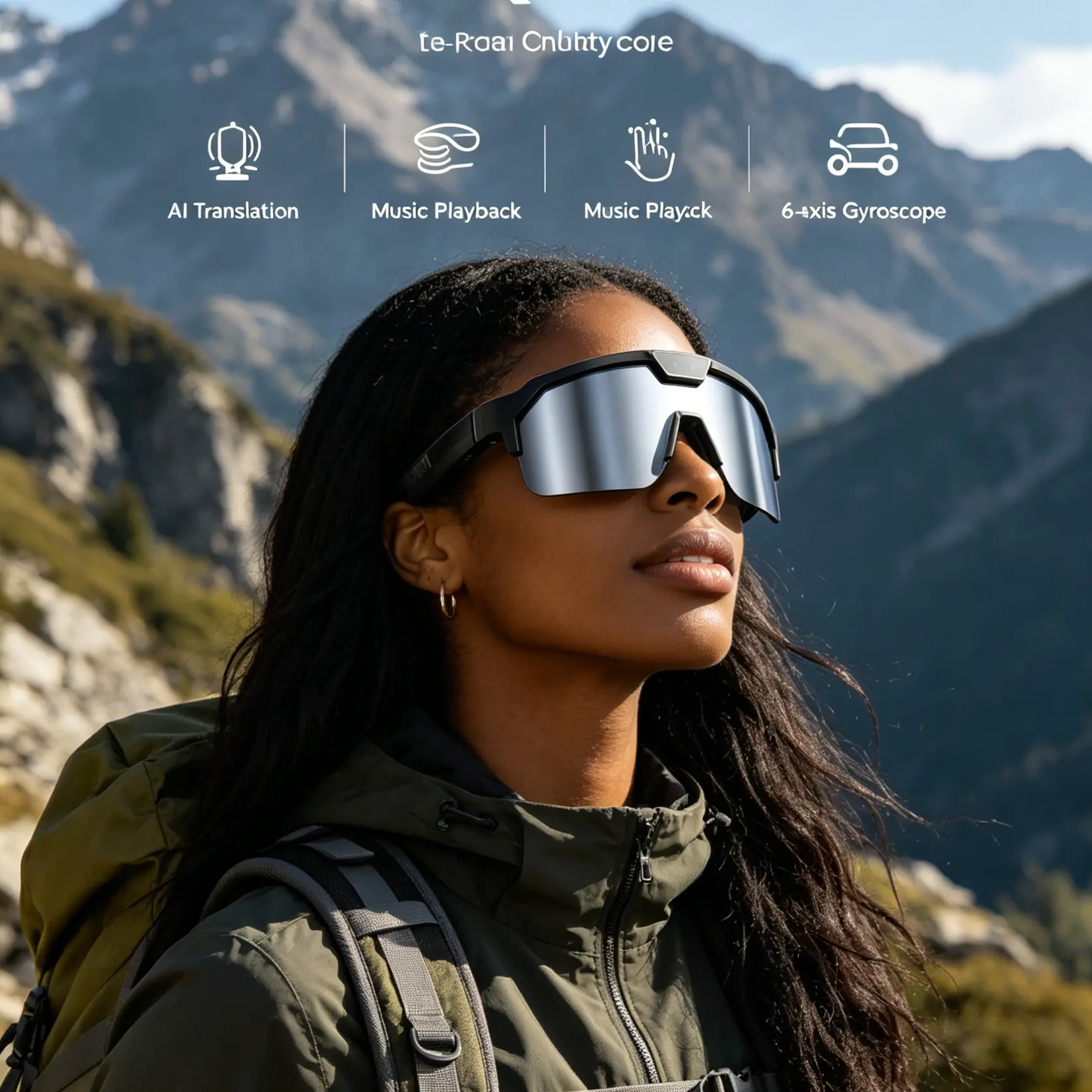 Smart Glasses, Lightweight Anti-Drop, Color-Changing Lenses, 800w Pixel, 1200p Recording, Dual Stabilization, Wifi4, 9h Music/50m Video Battery Life