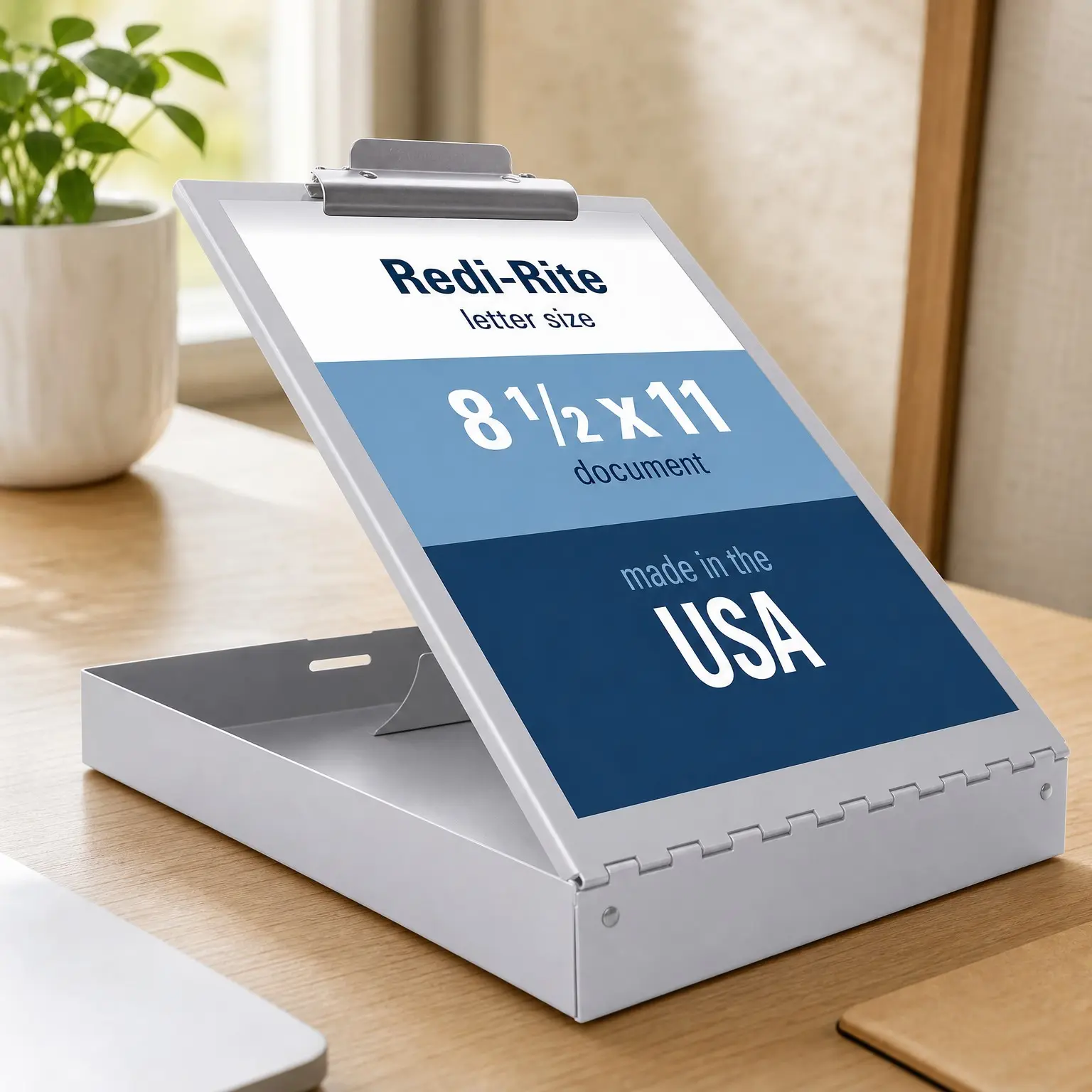 Aluminum Storage Clipboard, Nursing, Letter Size, Silver | Self-Locking Latch, Riveted Steel Clip with ID Holder, Holds 200+ Sheets, 1.5-In Storage, Made in USA, 89% Recycled Aluminum