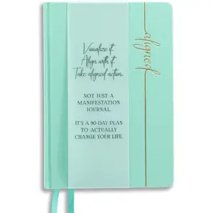 Manifestation Journal with Daily and Weekly Reflections | 90-Day Manifesting Journal for Goals and Habit Building | Luxe Linen Cover, 200 Pages, Ideal for  Seekers & Goal Setters -Teal