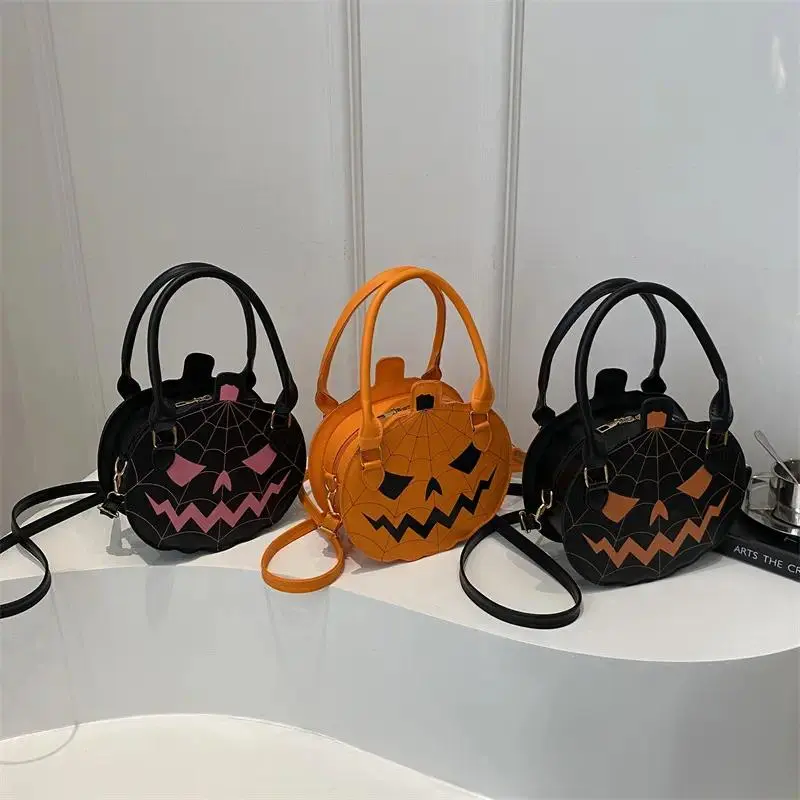 Halloween Pumpkin Bag for Women, Cute Novelty Shoulder & Crossbody Purse with Contrast Color Design, Fun Spooky Handbag for Halloween Party, Fall Outfits & Gifts