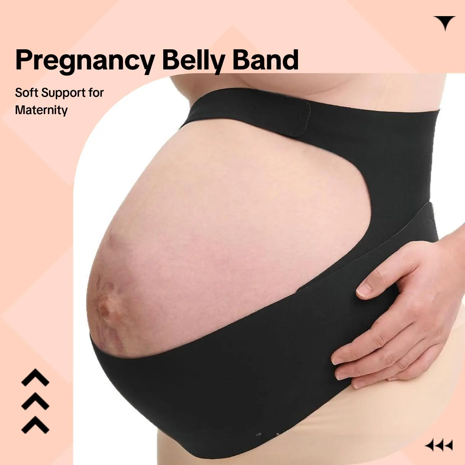Women's Seamless Soft Belly Band - Stretchable Maternity Belt, Abdominal Binder, Abdominal Support for 2nd & 3rd Trimesters, Pregnancy Belly Band, Bellybinder, High Waist, Elastane, Tummy Slimmer, Polyester Blend, Adjustable Zip, Abdomen, Casual, Stomach,