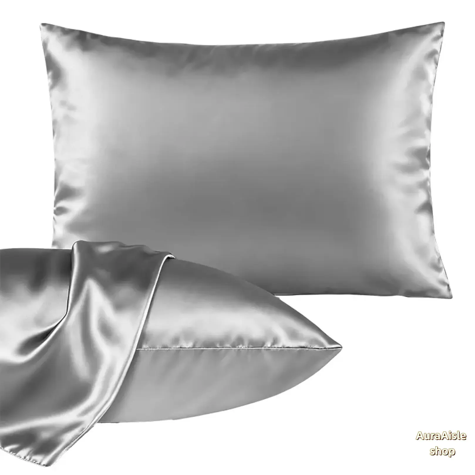 2 Pack Satin Pillowcases For Hair & Skin Care, Silky Cooling Breathable Pillow Covers With Envelope Closure, Solid Color Durable Queen & King Size, Fade Resistant Machine Washable Bedroom Bedding Accessories
