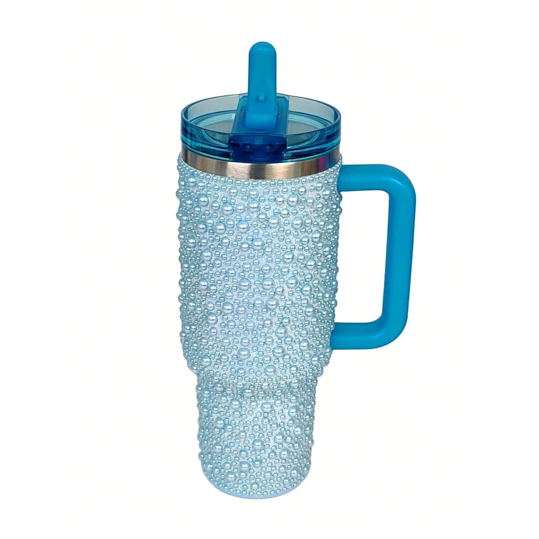 Multicolor 40oz Stylish Tumbler - 304 Stainless Steel Double Wall Vacuum Flask, Leak-proof Straw Lid, 12h Cold/6h Hot Retention, Portable 1200ml Single Cup, Women's Car Drinkware, US Local Warehouse, Geometric Print
