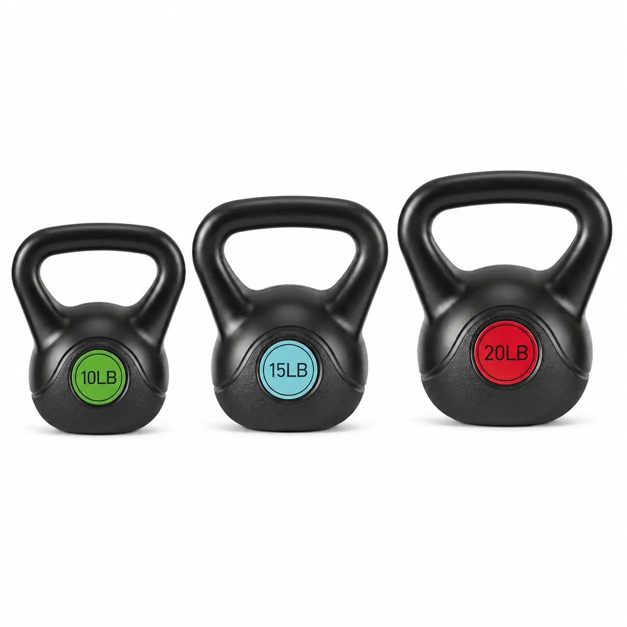 HDPE-Coated Concrete Dumbbell Set, 45 lb Stable Free Weights for Home Gyms, Ergonomic Wide Grip, Weight Marked for Strength Training