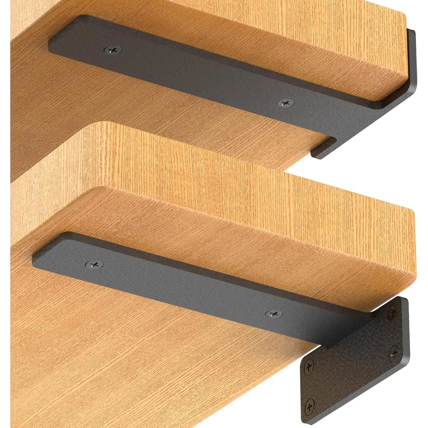 6 Pack Floating Shelf Brackets,6 Inch Heavy Duty Metal Brackets | 1/5 Inch Thicked Black Metal Brackets for Shelves
