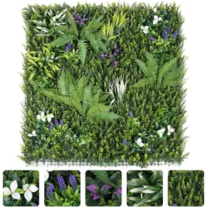 3-Pack 40"x40" Artificial Boxwood Panels – 40"x120" Total Faux Ivy Hedge Screen, Easy Zip-Tie Install, Indoor/Outdoor Greenery for Weddings, Balconies & Patios