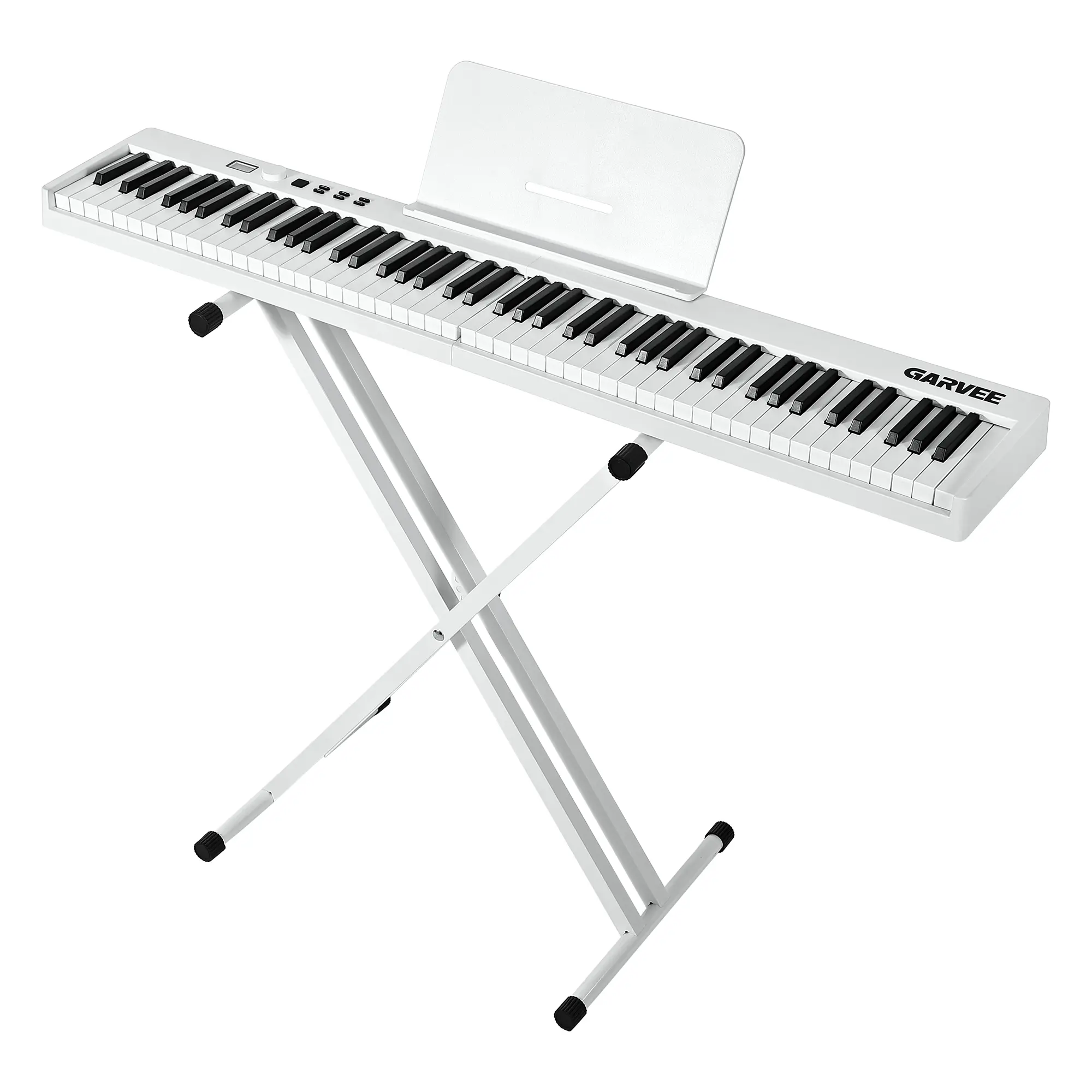 88-Key Foldable Portable Piano Keyboard – Full-Size Touch Sensitive Electric Piano with Headphone Jack, Sustain Pedal, Carrying Bag & Note Stickers, 128 Tones, MIDI, Battery Powered – For Beginner to Pro, Black