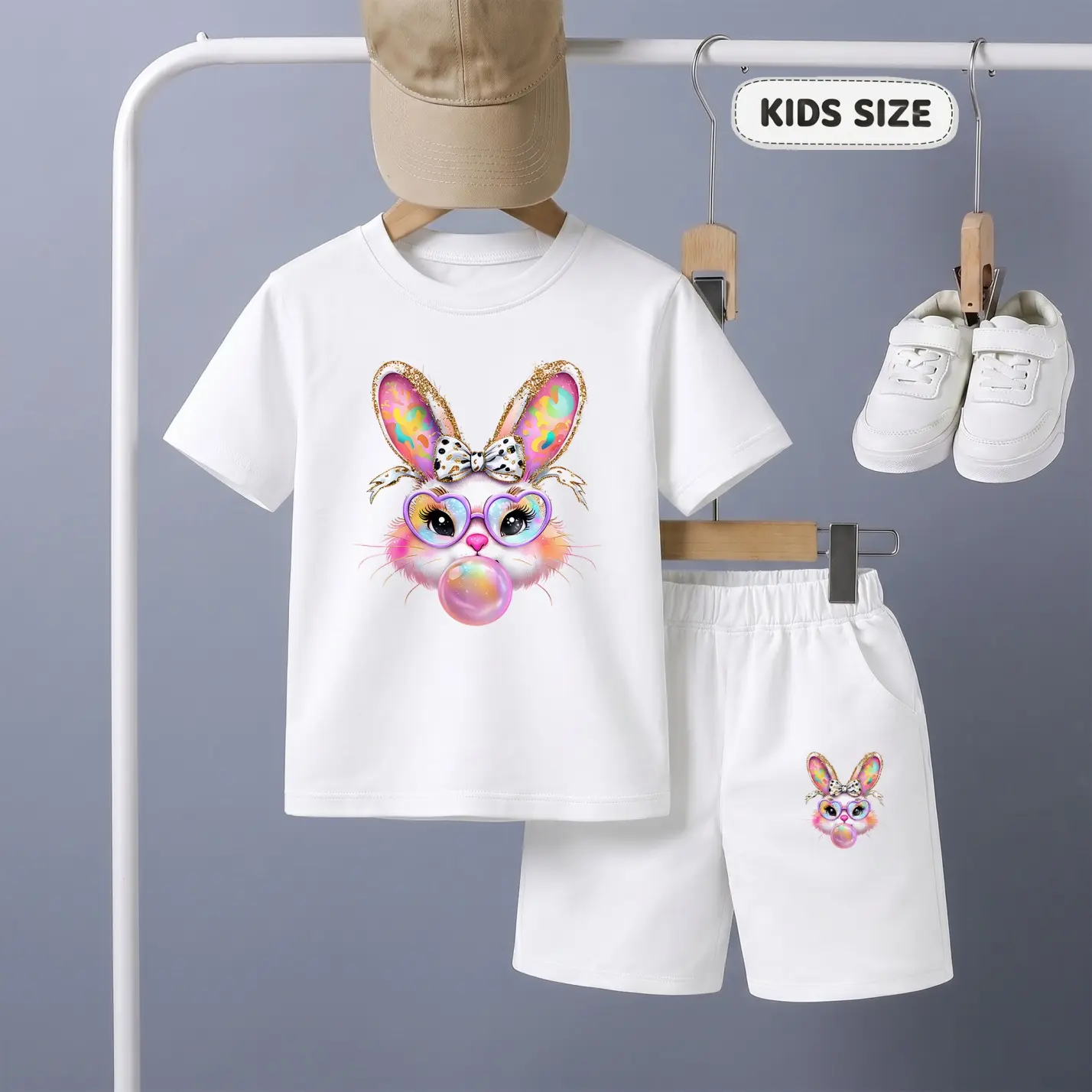 Kids 2 Piece Summer Clothing Set, Cute Animal Graphic T-Shirt and Shorts Outfit for Toddler Boys Girls, Comfortable Soft Fabric Matching Set, Easy Everyday Wear for Home, Outdoor Play, Birthday Gift, Vacation and Holiday Trips