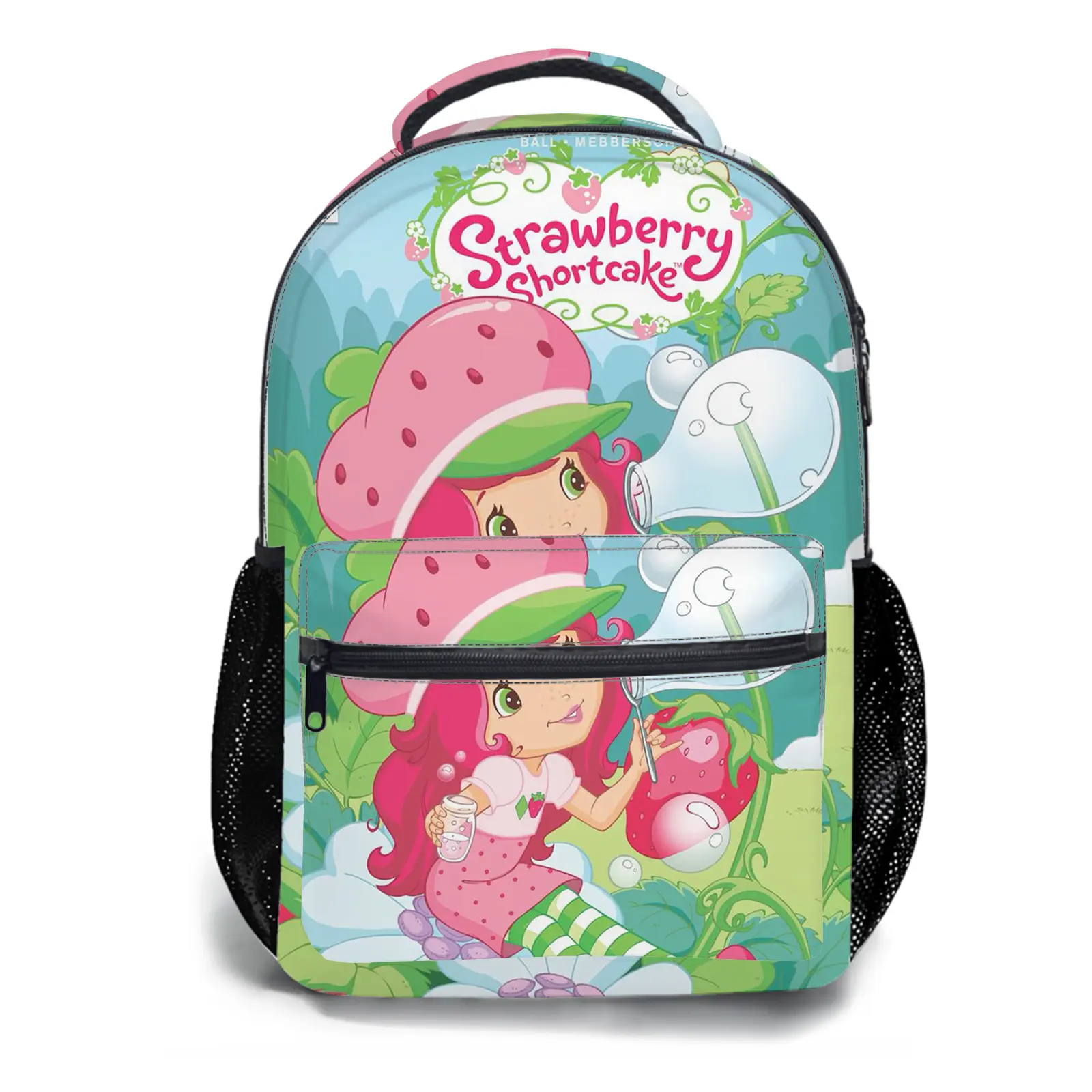 strawberry shortcake Y2K Fashion School Backpack for Teen Girls, Cute Cartoon Aesthetic Student Bookbag with Padded Shoulder Straps, Large Capacity Casual Daypack and Travel Bag for Kids a-187
