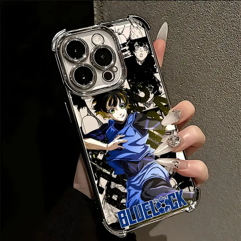 Blue Lock Bachira Meguru Phone Case|Manga Background Soccer Anime Electroplated Shockproof Clear Phone Cover For iPhone 17 Pro Max 16 15 14 13 12 11 for Samsung S21 S22 S23 S24 S25 S26 Phone Case